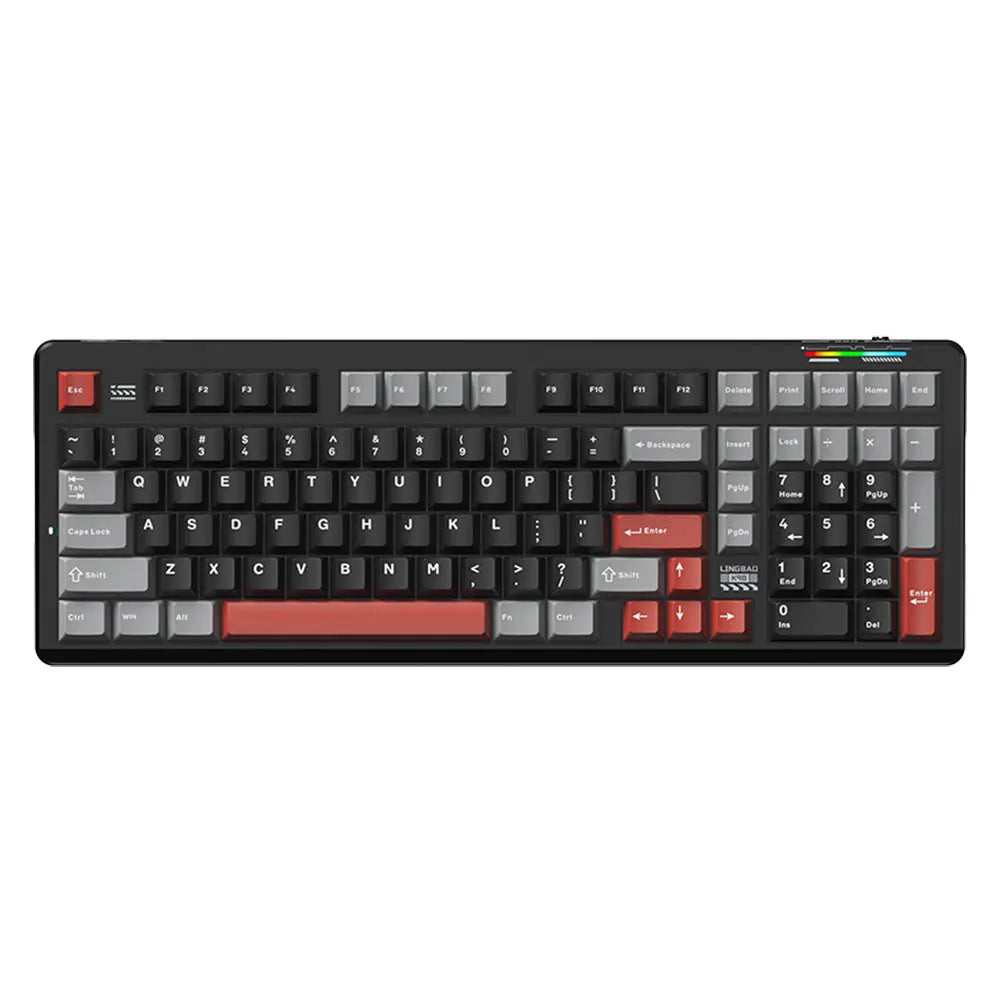 AULA×LINGBAO K98 Wireless Machanical Keyboard Custom Korean Letters PBT Keycaps Hot-swappable LEOBOG Switch 90% Layout